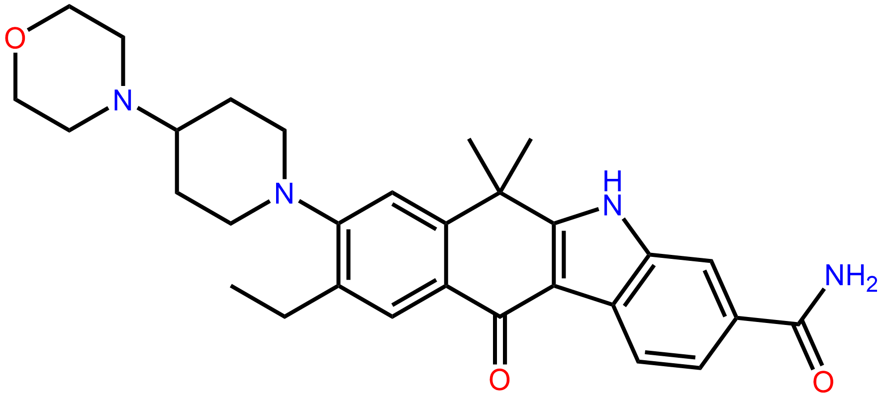 Chemical structure of Alectinib Amide
