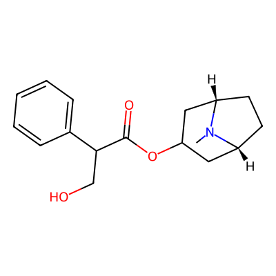 Chemical structure of Atropine - API