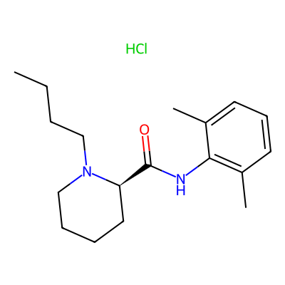 Chemical structure of (R)-(+)-Bupivacaine