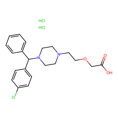 Chemical structure of Cetirizine Dihydrochloride