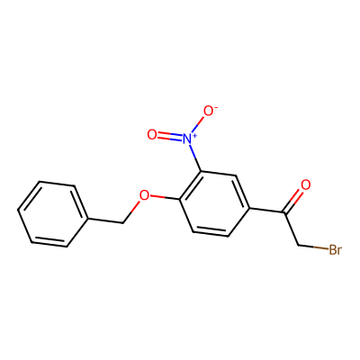 Chemical structure of 1-(4-(Benzyloxy)-3-Nitrophenyl-2-Bromoethanone