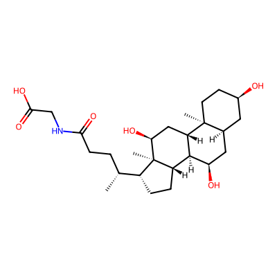 Chemical structure of ((R)-4-((3R,5S,7R,8R,9S,10S,12S,13R,14S,17R)-3,7,12-Trihydroxy-10,13-dimethylhexadecahydro-1H-cyclopenta[a]phenanthren-17-yl)pentanoyl)glycine