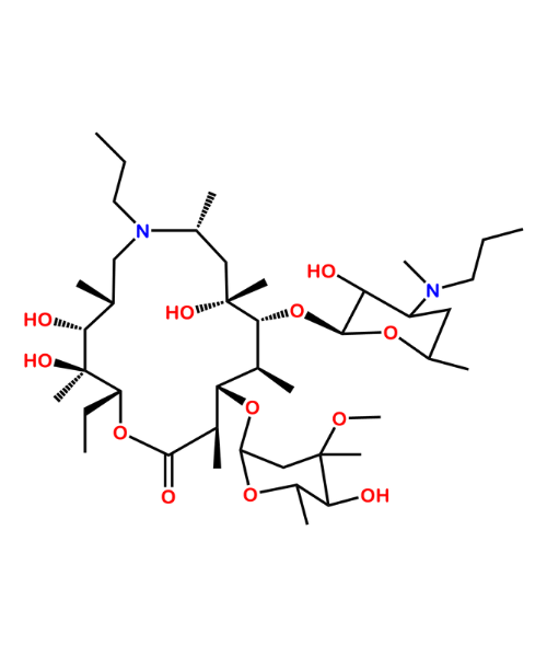 Chemical structure of 3'-N-propyl-3'-N-demethylgamithromycin