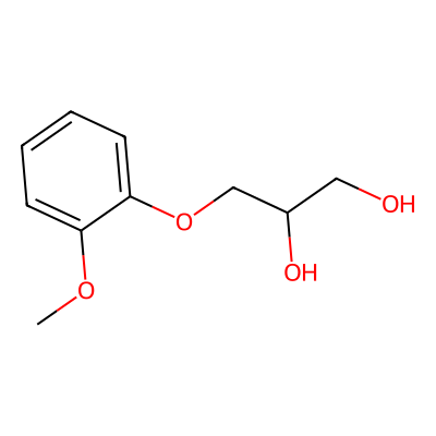 Chemical structure of rac Guaifenesin