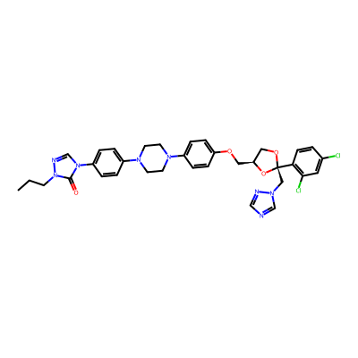 Chemical structure of Itraconazole EP impurity C