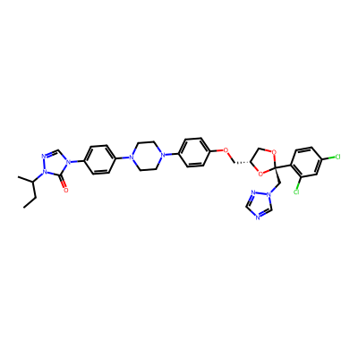 Chemical structure of Itraconazole EP impurity E