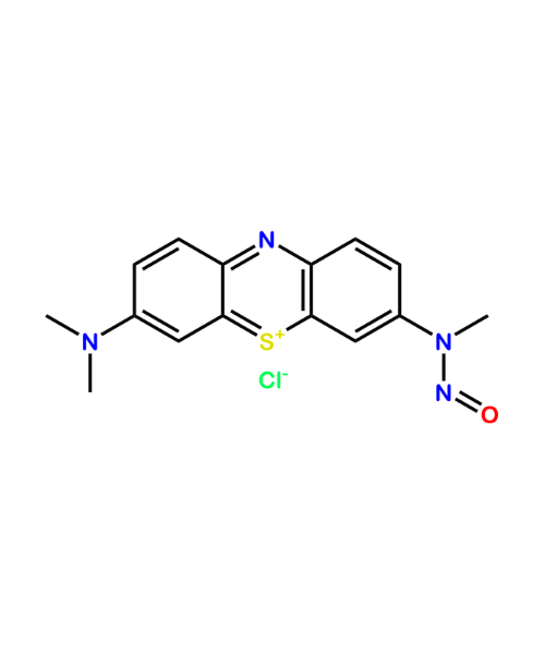 Chemical structure of N-nitroso-desmethyl-methylene blue