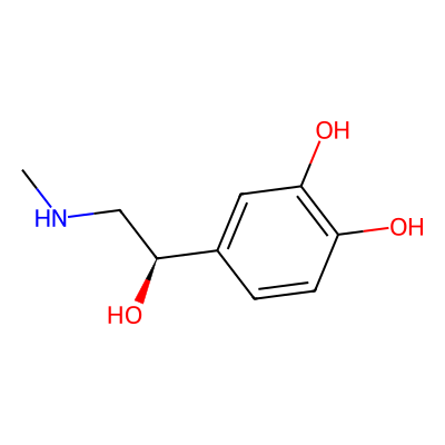 Chemical structure of Adrenaline