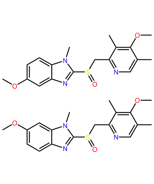 Chemical structure of Mixture of N-Methyl 5-Methoxy & N-Methyl 6-Methoxy Omeprazole Analog