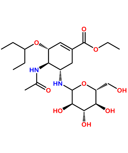 Chemical structure of Oseltamivir-Glucose Adduct 1