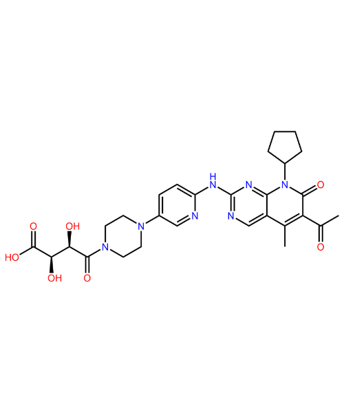 Chemical structure of Palbociclib Tartaric Acid Adduct