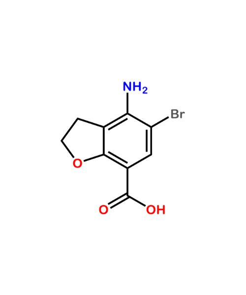 Chemical structure of 4-amino-5-bromo-2,3-dihydrobenzofuran-7-carboxylic acid