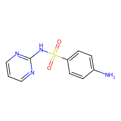 Chemical structure of Sulfadiazine - API