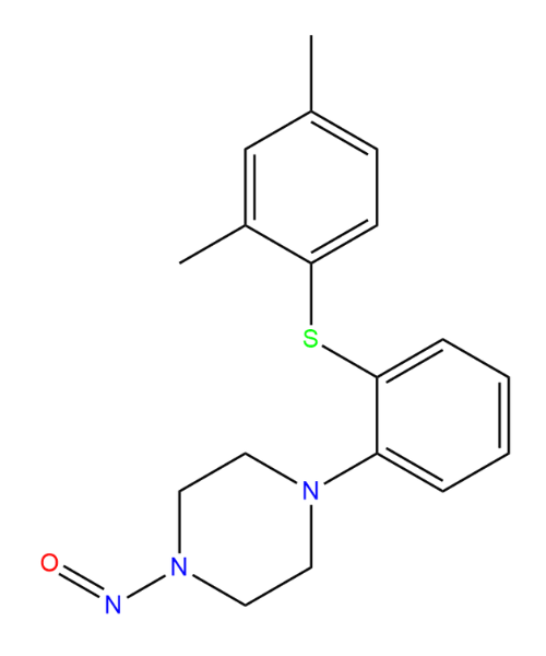 Chemical structure of N-nitroso vortioxetine impurity
