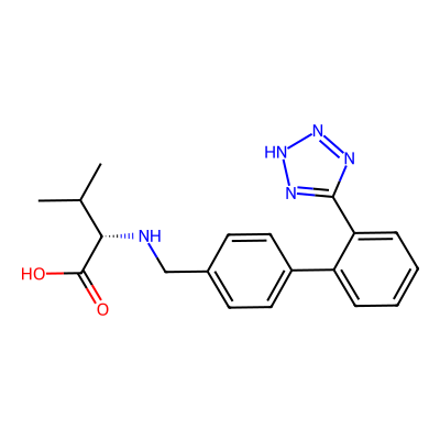 Chemical structure of Valsartan Desvaleryl Acid