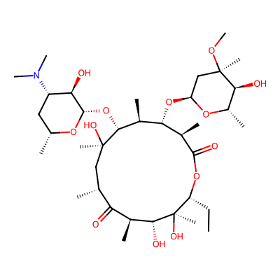 Chemical structure of Erythromycin