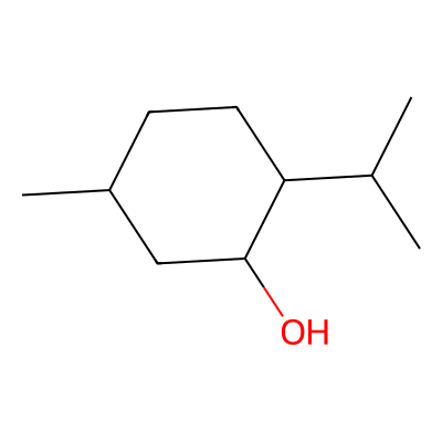 Chemical structure of Menthol