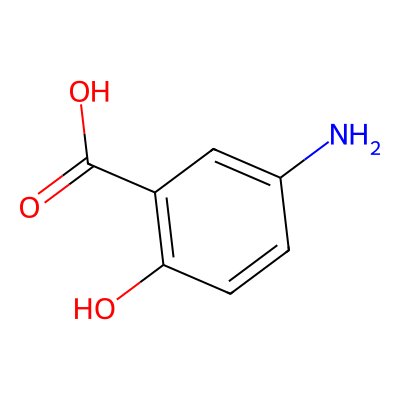 Chemical structure of Mesalazine