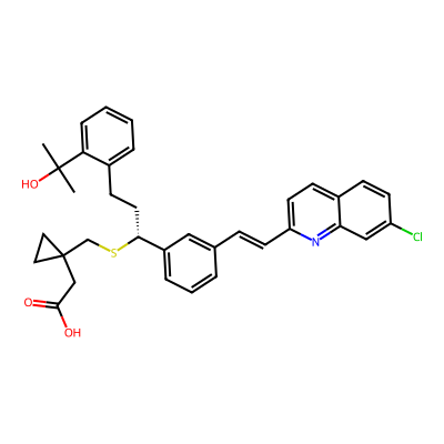 Chemical structure of Montelukast
