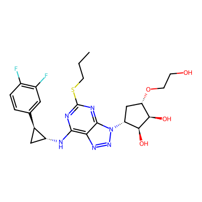 Chemical structure of Ticagrelor