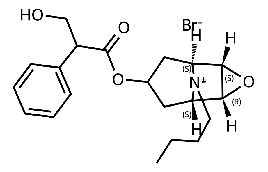 Chemical structure of Hyoscine Butyl Bromide